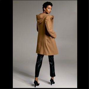 Aritzia Italian Wool-Cashmere Hooded Coat in Tan